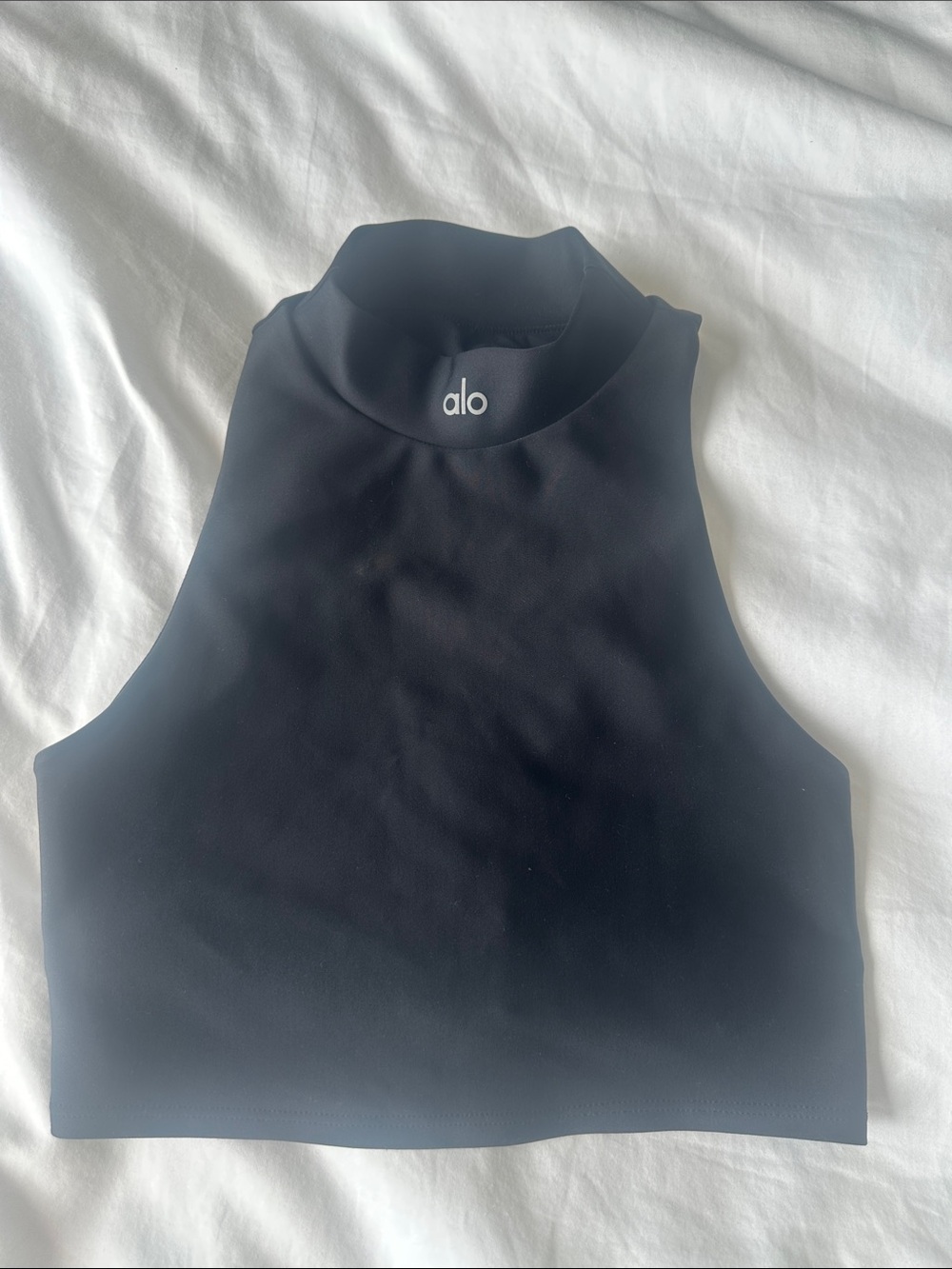 ALO Yoga Black High-Neck Cropped Tank